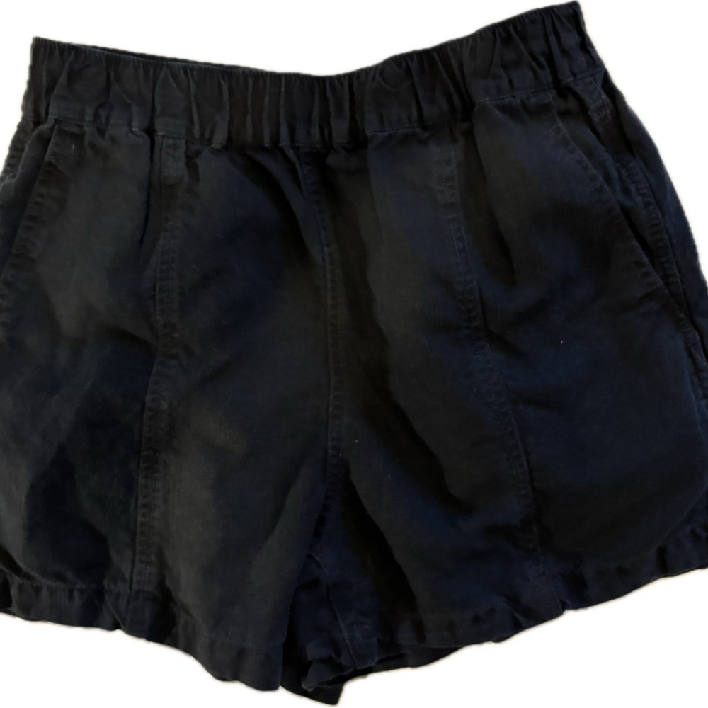Madewell Women's High Waist Black Shorts Linen